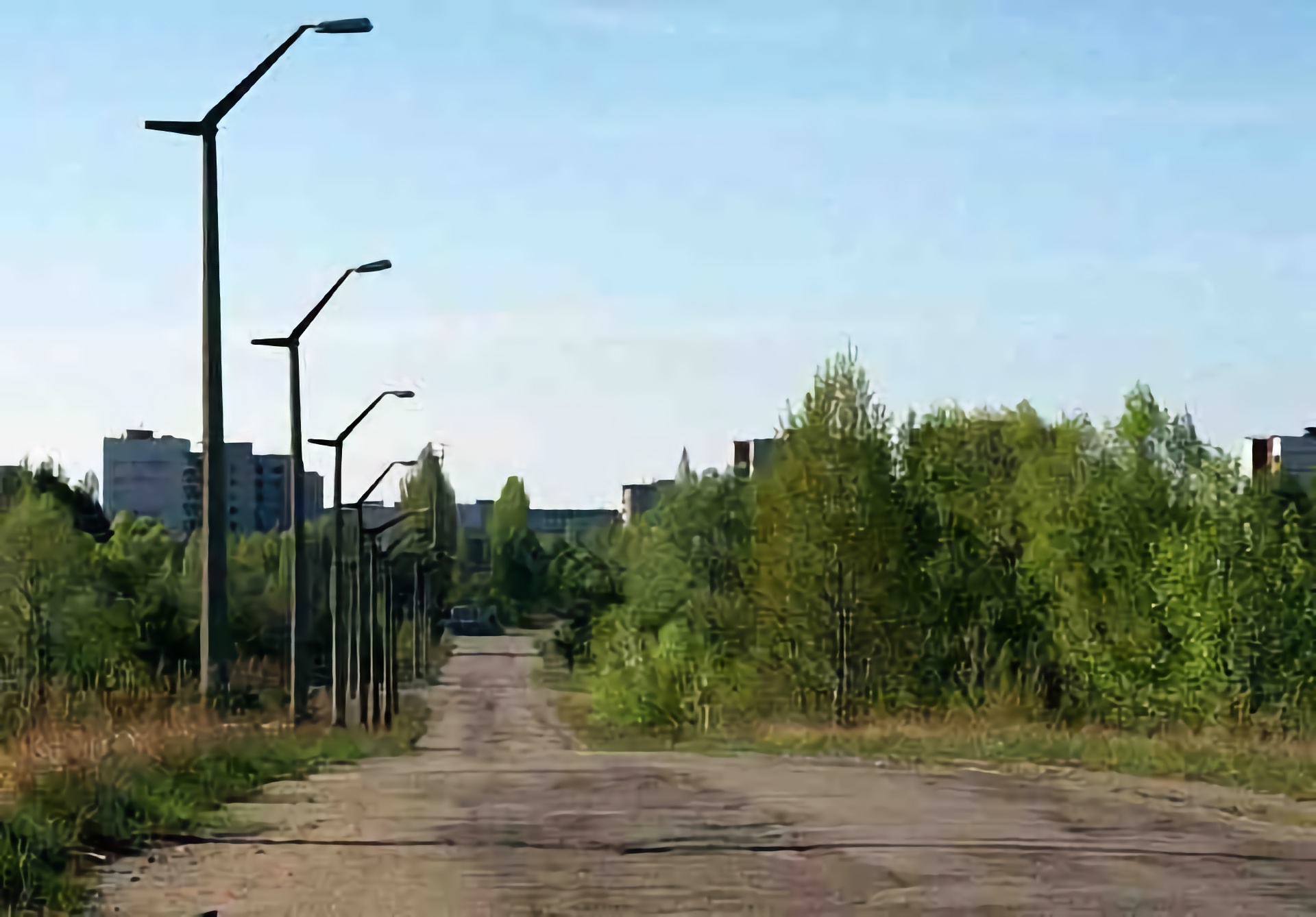 Road into Pripyat.