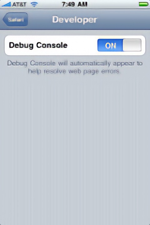 Turn on the debug console