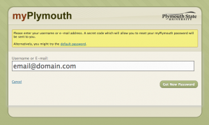 Entering an email address or username to get a password reset code