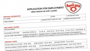 funny job application
