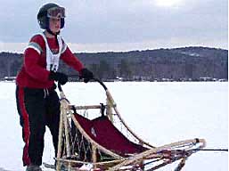 Justin on his sled.