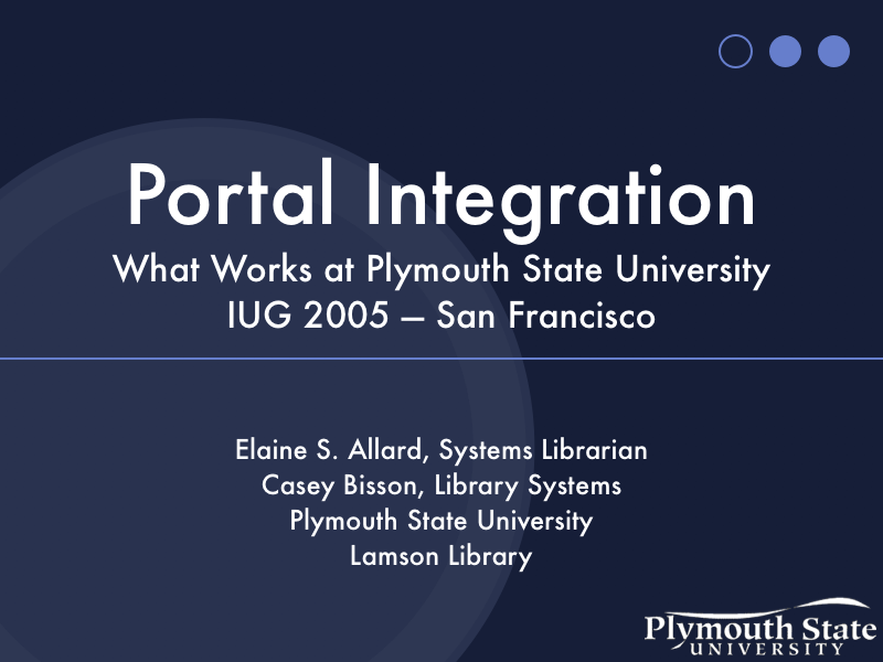 Library Portal Integration.