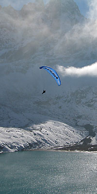 Paragliding in Nepal.
