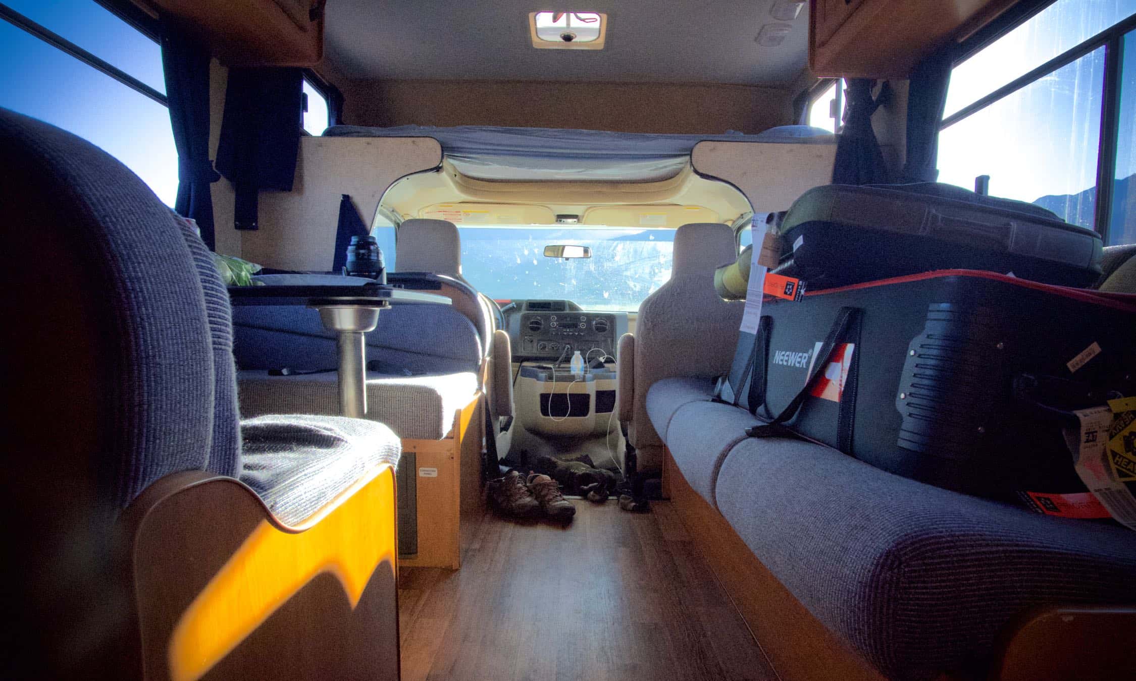 The RV is big on the outside, but it can feel cramped inside.
